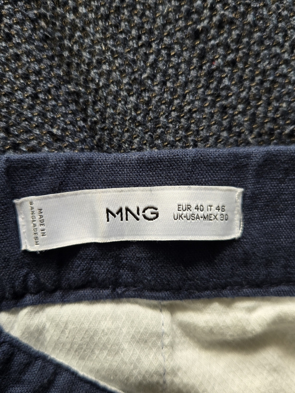 Mango Navy Drawstring Cropped Pants - Picture 6 of 7